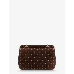 Rockstud Spike suede crossbody bag with all-over studs