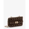 Rockstud Spike suede crossbody bag with all-over studs