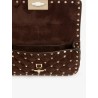 Rockstud Spike suede crossbody bag with all-over studs
