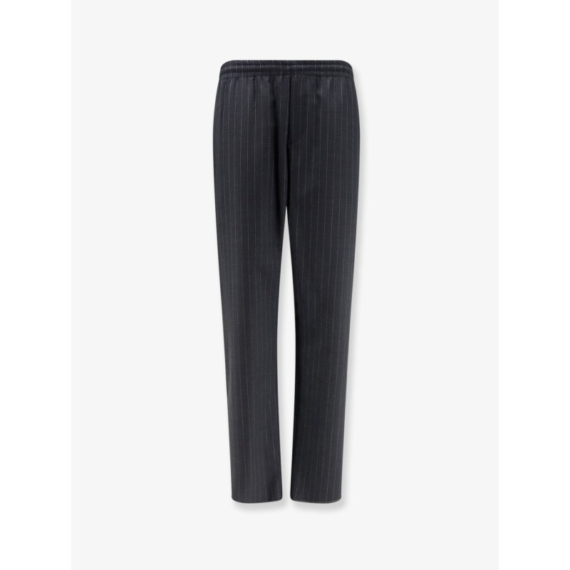 Wool trousers with drawstring