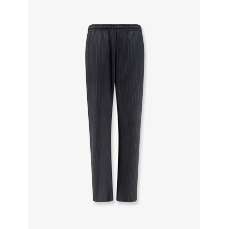 Wool trousers with drawstring