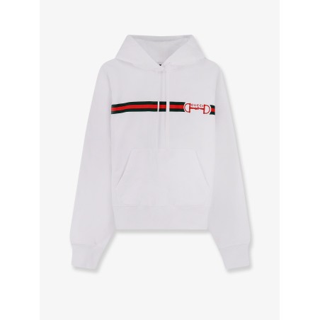 Cotton sweatshirt with embroidered Horsebit on the front
