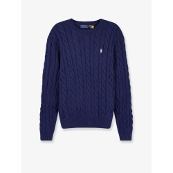 Cotton sweater with embroidered logo on the front