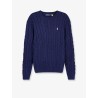 Cotton sweater with embroidered logo on the front