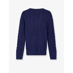 Cotton sweater with embroidered logo on the front