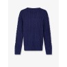Cotton sweater with embroidered logo on the front