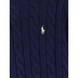 Cotton sweater with embroidered logo on the front