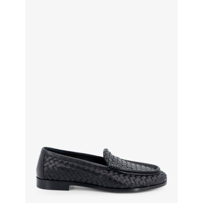 Silenzio leather loafers with Intrecciato motif
