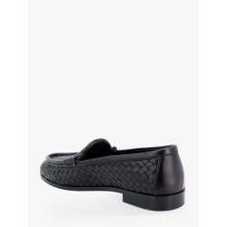 Silenzio leather loafers with Intrecciato motif