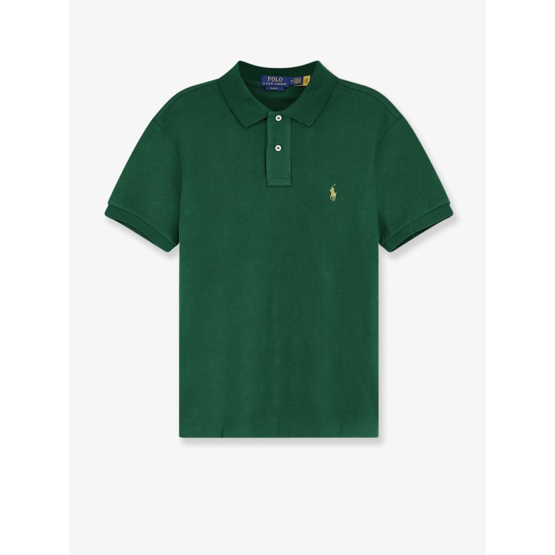 Cotton polo with front logo embroidery