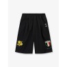 Oversized cotton Bermuda shorts with logo embroidery