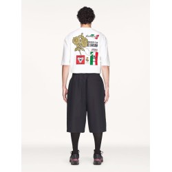 Oversized cotton Bermuda shorts with logo embroidery