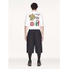 Oversized cotton Bermuda shorts with logo embroidery