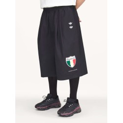 Oversized cotton Bermuda shorts with logo embroidery