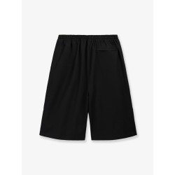 Oversized cotton Bermuda shorts with logo embroidery