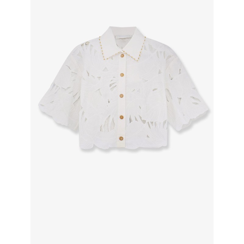 Mahon cotton shirt with all-over embroidery