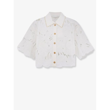 Mahon cotton shirt with all-over embroidery