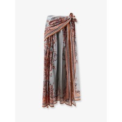 Aster silk midi skirt with paisley print