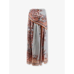 Aster silk midi skirt with paisley print