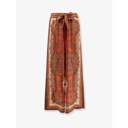 Mahon silk trousers with paisley print