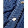 Denim shirt with cut-out embroidery