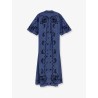 Aster long denim dress with contrasting embroidery