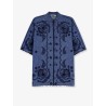 Aster denim shirt with all-over contrasting embroidery