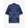 Aster denim shirt with all-over contrasting embroidery