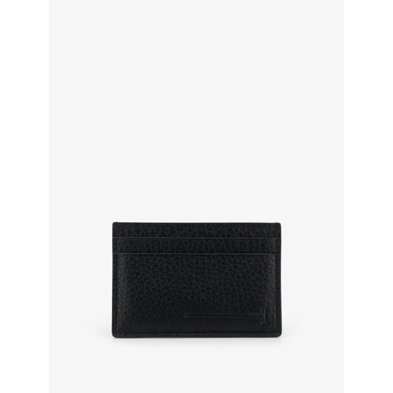 Leather card holder with embossed logo