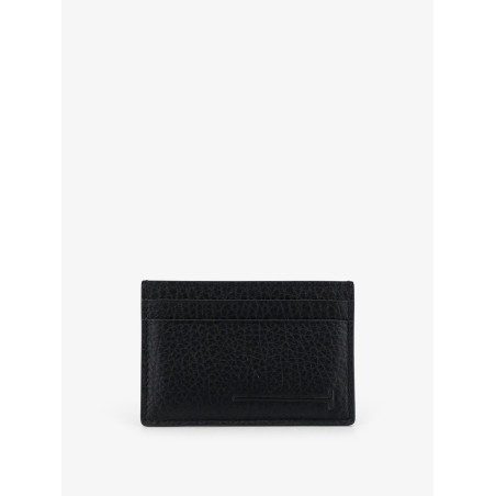 Leather card holder with embossed logo