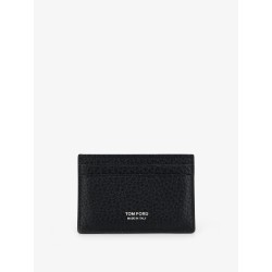 Leather card holder with embossed logo