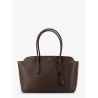 Leather shoulder bag with logo