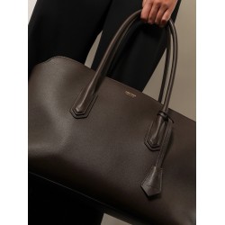 Leather shoulder bag with logo