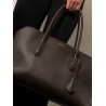 Leather shoulder bag with logo