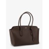 Leather shoulder bag with logo