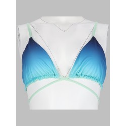 TOP BIKINI CON STAMPA GRADIENT E PERLINE