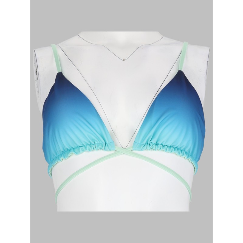 TOP BIKINI CON STAMPA GRADIENT E PERLINE