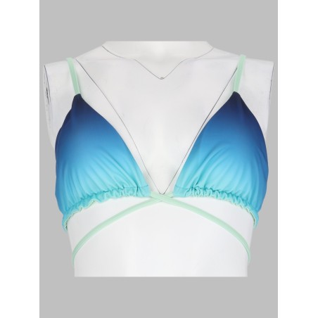 TOP BIKINI CON STAMPA GRADIENT E PERLINE