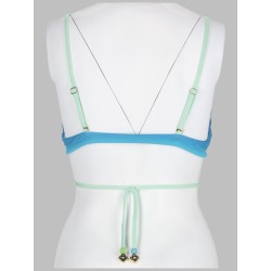TOP BIKINI CON STAMPA GRADIENT E PERLINE