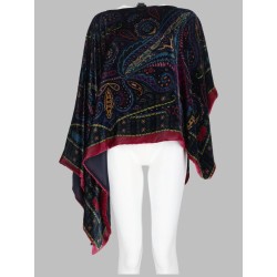 PONCHO ASIMMETRICO CON STAMPA PAISLEY