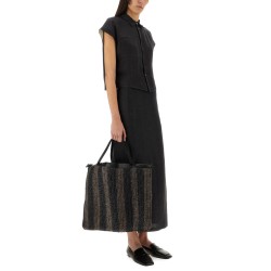 LINEN SKIRT WITH SLIT