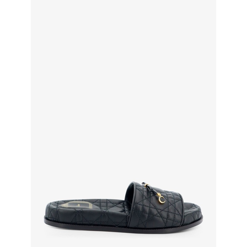 Cannage quilted leather sandals