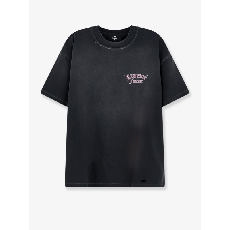 Used-effect cotton T-shirt