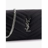 Envelope leather wallet crossbody bag with chain shoulder strap
