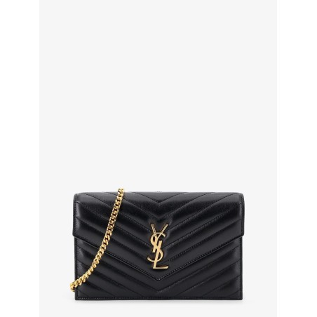 Leather crossbody bag with metal Cassandre logo