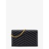 Leather crossbody bag with metal Cassandre logo