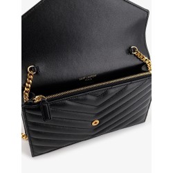 Leather crossbody bag with metal Cassandre logo