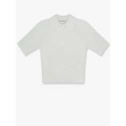 Cropped cotton and silk polo shirt