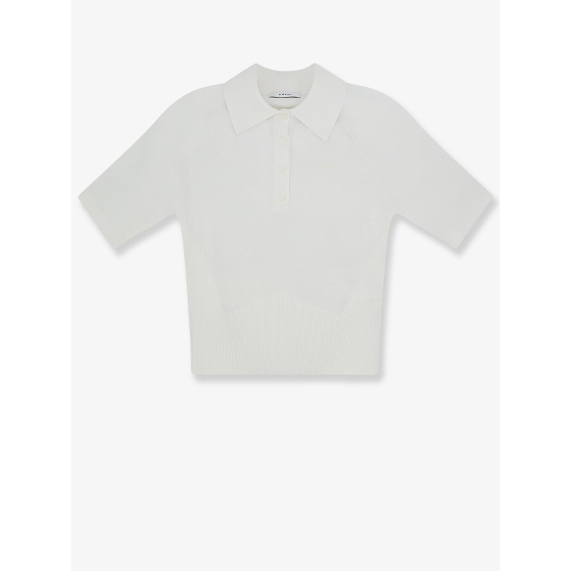 Cropped cotton and silk polo shirt