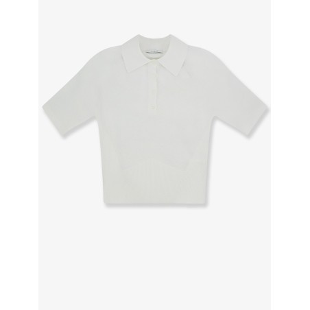 Cropped cotton and silk polo shirt